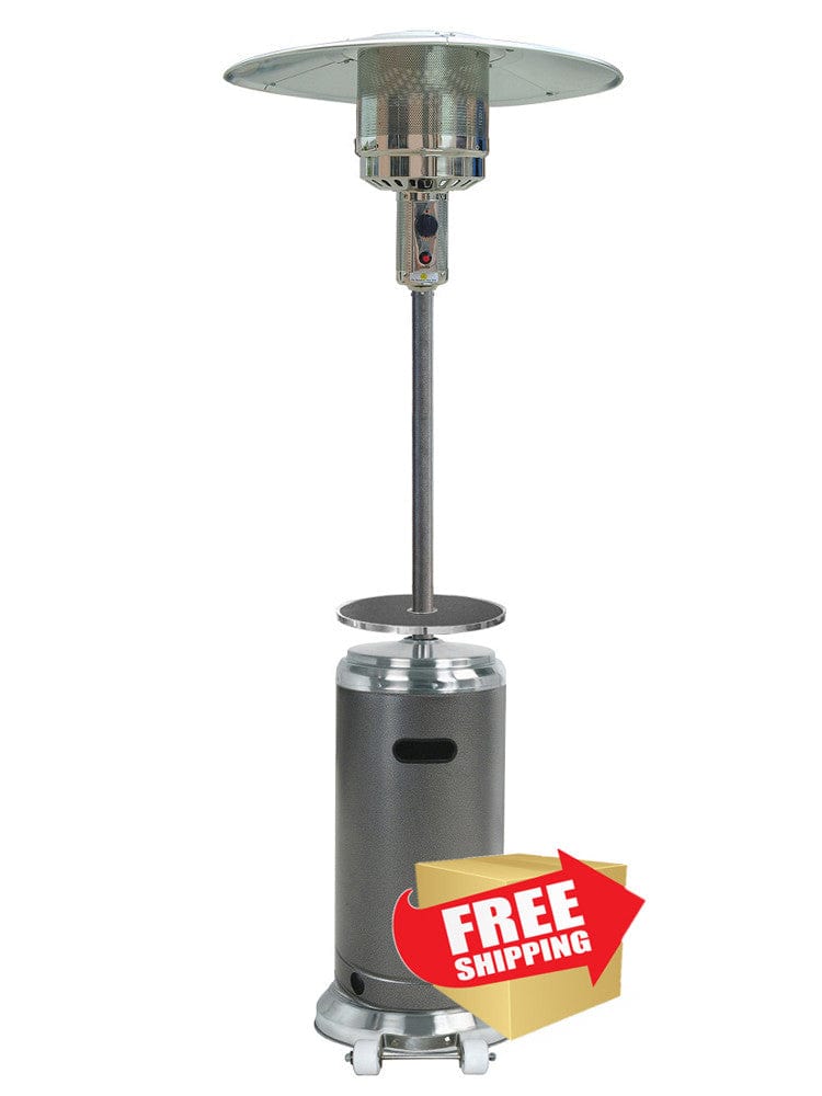 87" Hammered Silver/Stainless Steel Outdoor Patio Heater  - Outdoorartpross