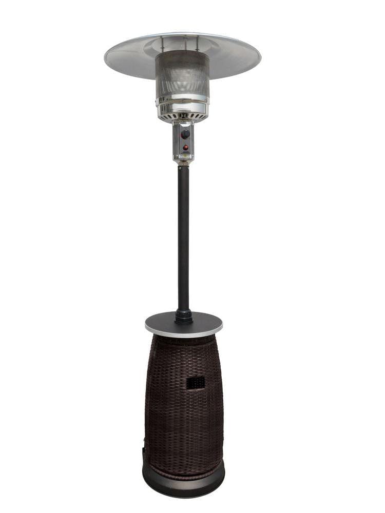 87" Tall Outdoor Resin Wicker Patio Heater with Table - Outdoorartpross