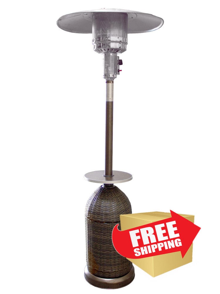 87" Tall Outdoor Resin Wicker Patio Heater with Table - Outdoorartpross