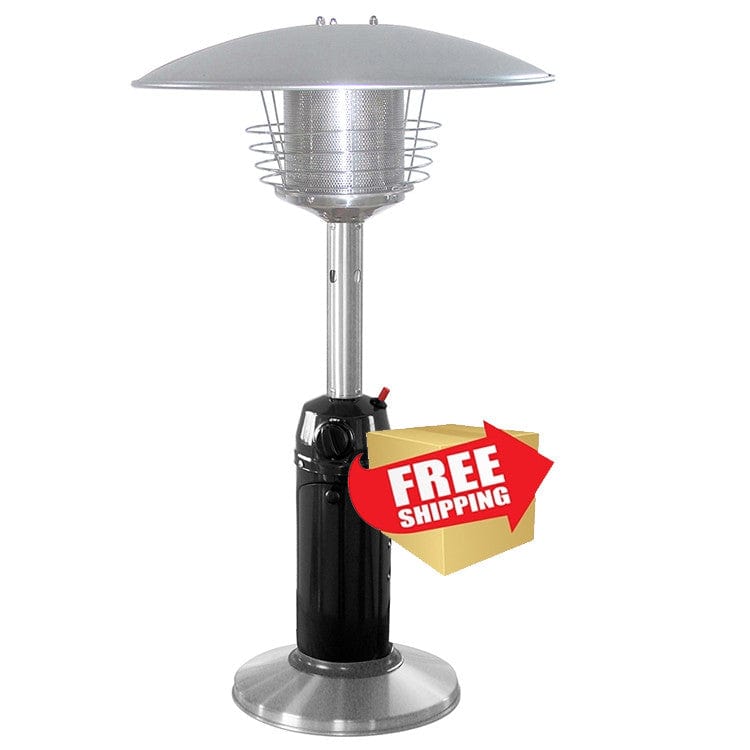 Black and Stainless Steel Tabletop Patio Heater - Outdoorartpross
