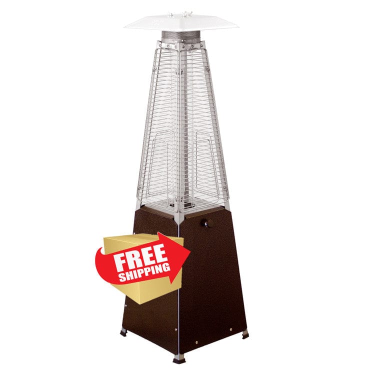 39" Radiant Heat Glass Tube Tabletop Patio Heater in Hammered Bronze - Outdoorartpross