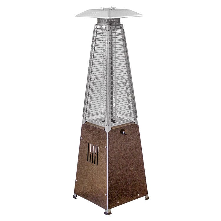 39" Radiant Heat Glass Tube Tabletop Patio Heater in Hammered Bronze - Outdoorartpross