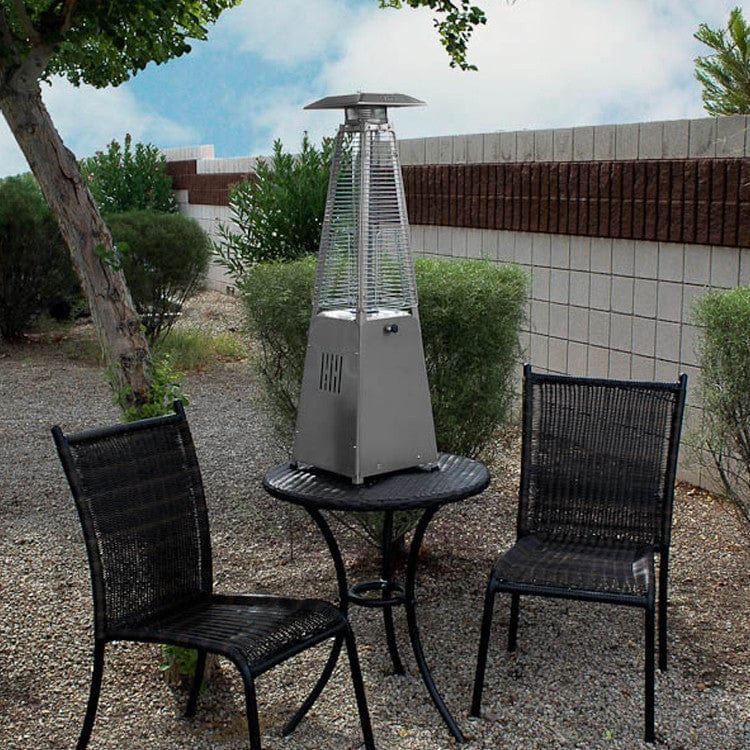 39" Radiant Heat Glass Tube Tabletop Patio Heater in Stainless Steel - Outdoorartpross