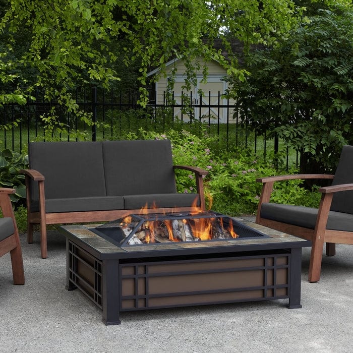 Hamilton Rectangle Wood Burning Fire Pit - Outdoorartpross