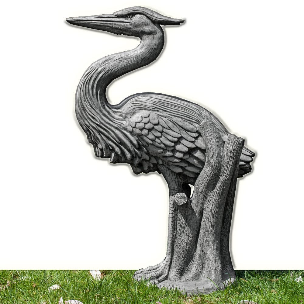 Heron Cast Stone Garden Statue - Outdoorartpross