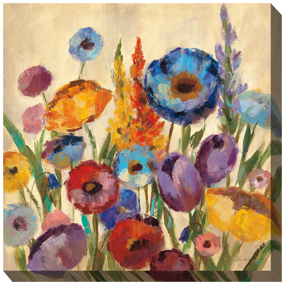 Jovial Blooms Outdoor Canvas Art - Outdoorartpross