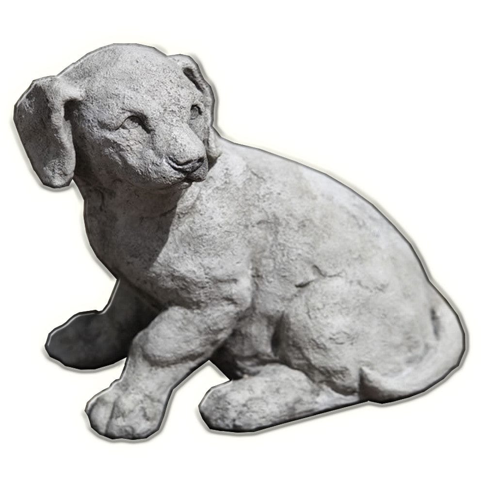 Lab Pup Cast Stone Garden Statue - Outdoorartpross