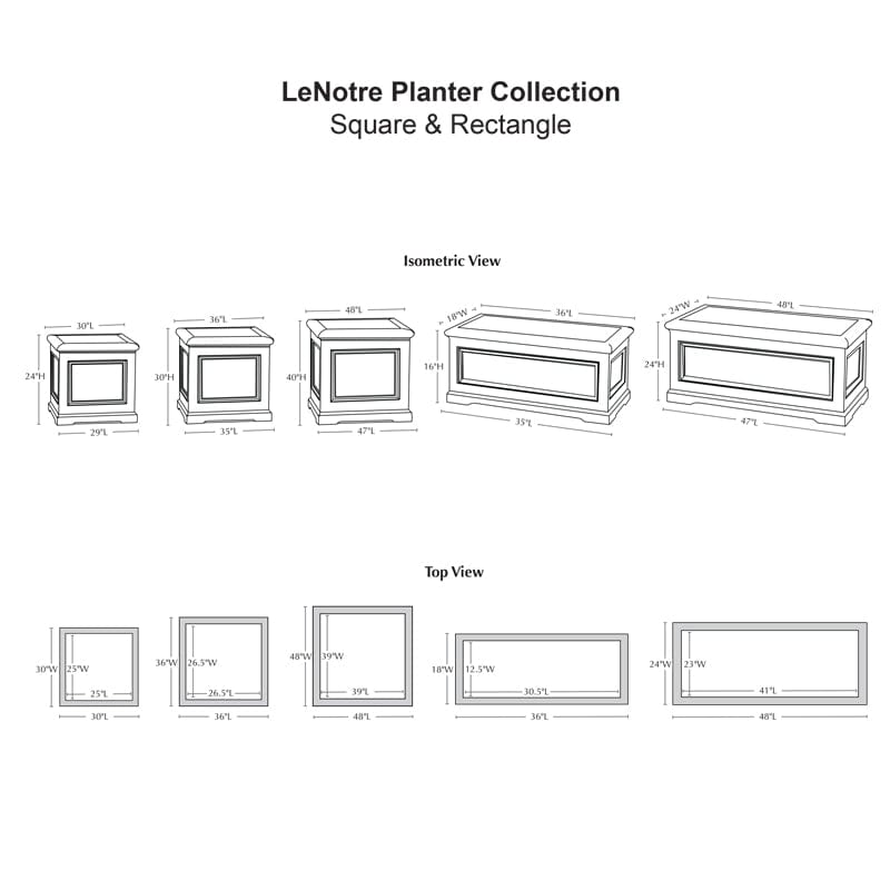 LeNotre Planter Collection Specs - Outdoorartpross