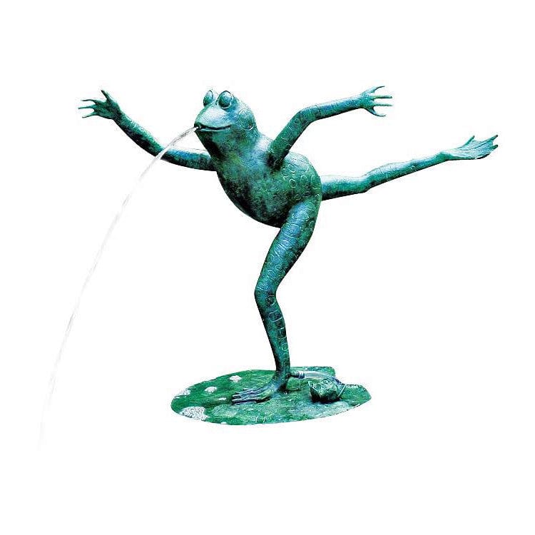 Brass Baron Leaping Frog Garden Accent and Pool Statuary - Brass Baron - Outdoorartpross