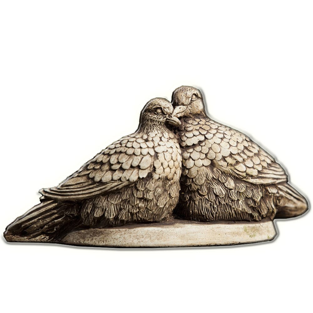 Lovebirds Cast Stone Garden Statue - Outdoorartpross