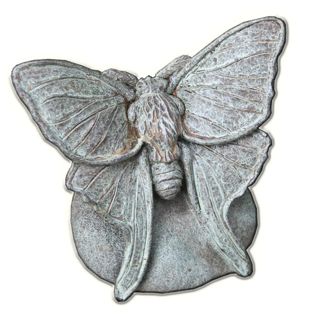 Lunar Moth Cast Stone Garden Statue - Outdoorartpross