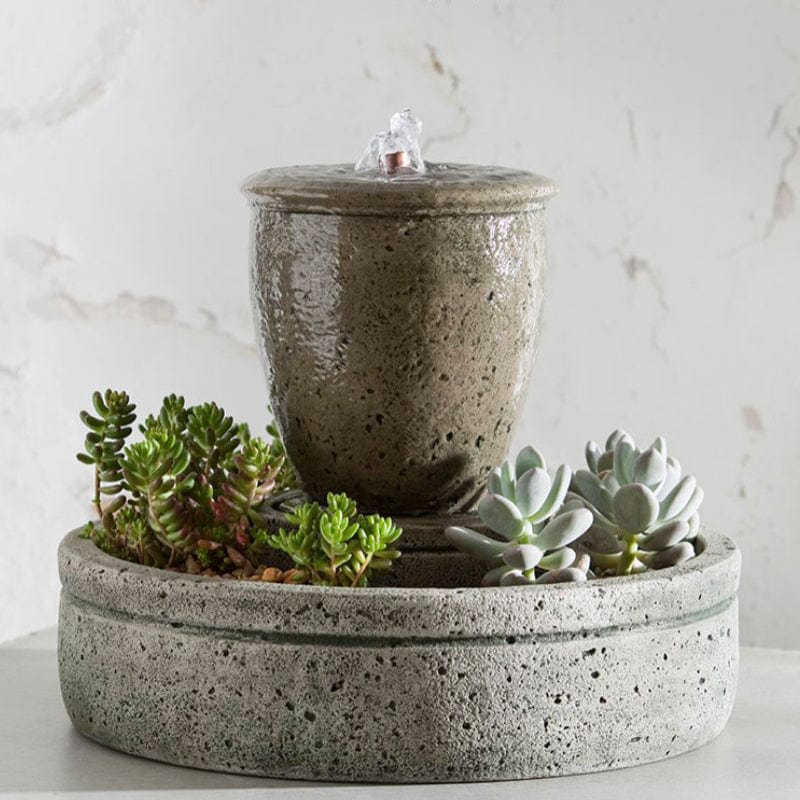 M-Series Rustic Spa Fountain with Planter - Outdoorartpross