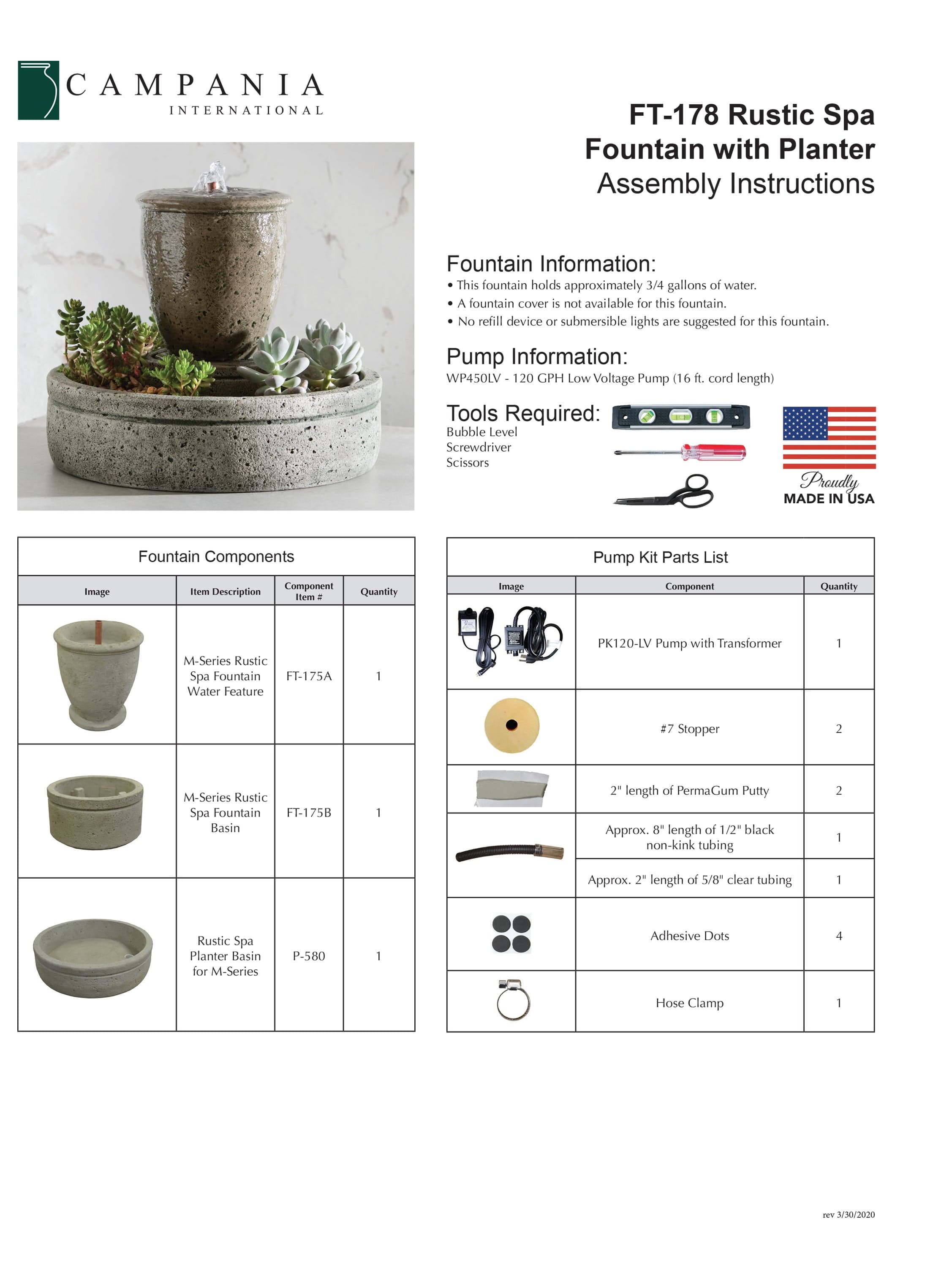 M-Series Rustic Spa Fountain with Planter - Outdoorartpross