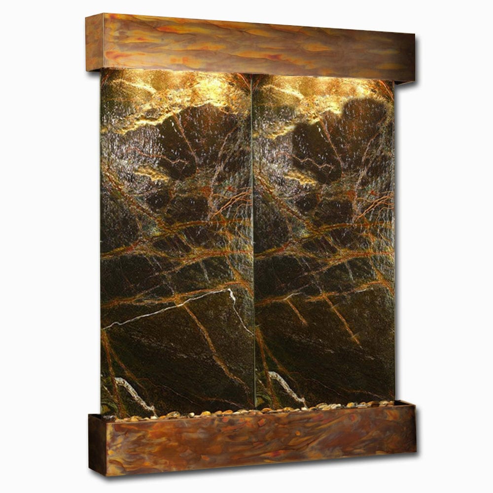 Majestic River - Rainforest Green Marble - Rustic Copper - Squared - White - Outdoorartpross