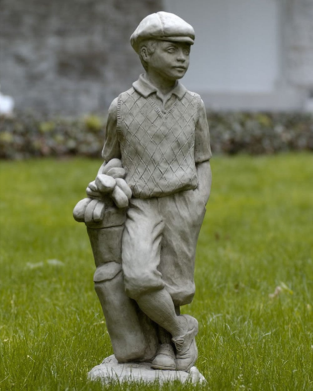 Male Golfer Cast Stone Garden Statue - Outdoorartpross
