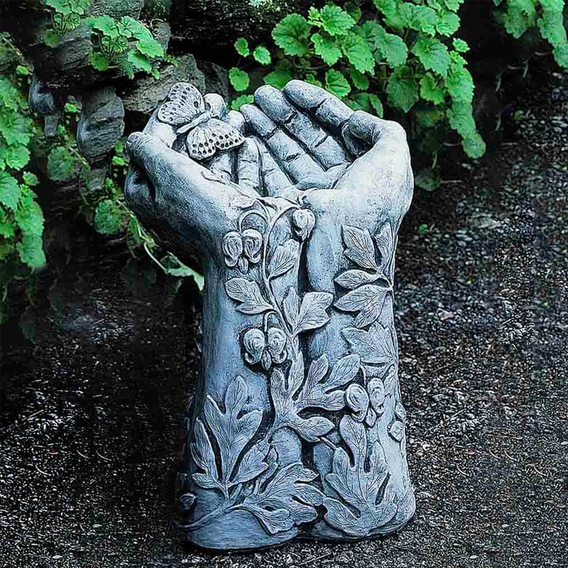 Mariposa Cast Stone Birdbath - Outdoorartpross