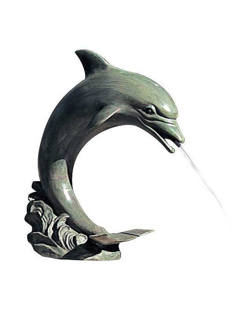 Brass Baron Medium Single Dolphin Garden Accent and Pool Statuary - Brass Baron - Outdoorartpross
