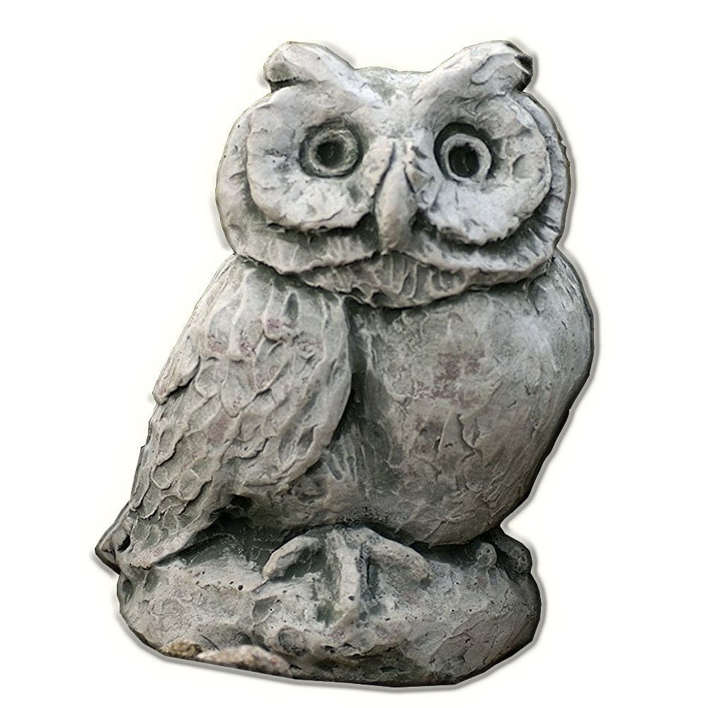 Merrie Little Owl Cast Stone Garden Statue - Outdoorartpross
