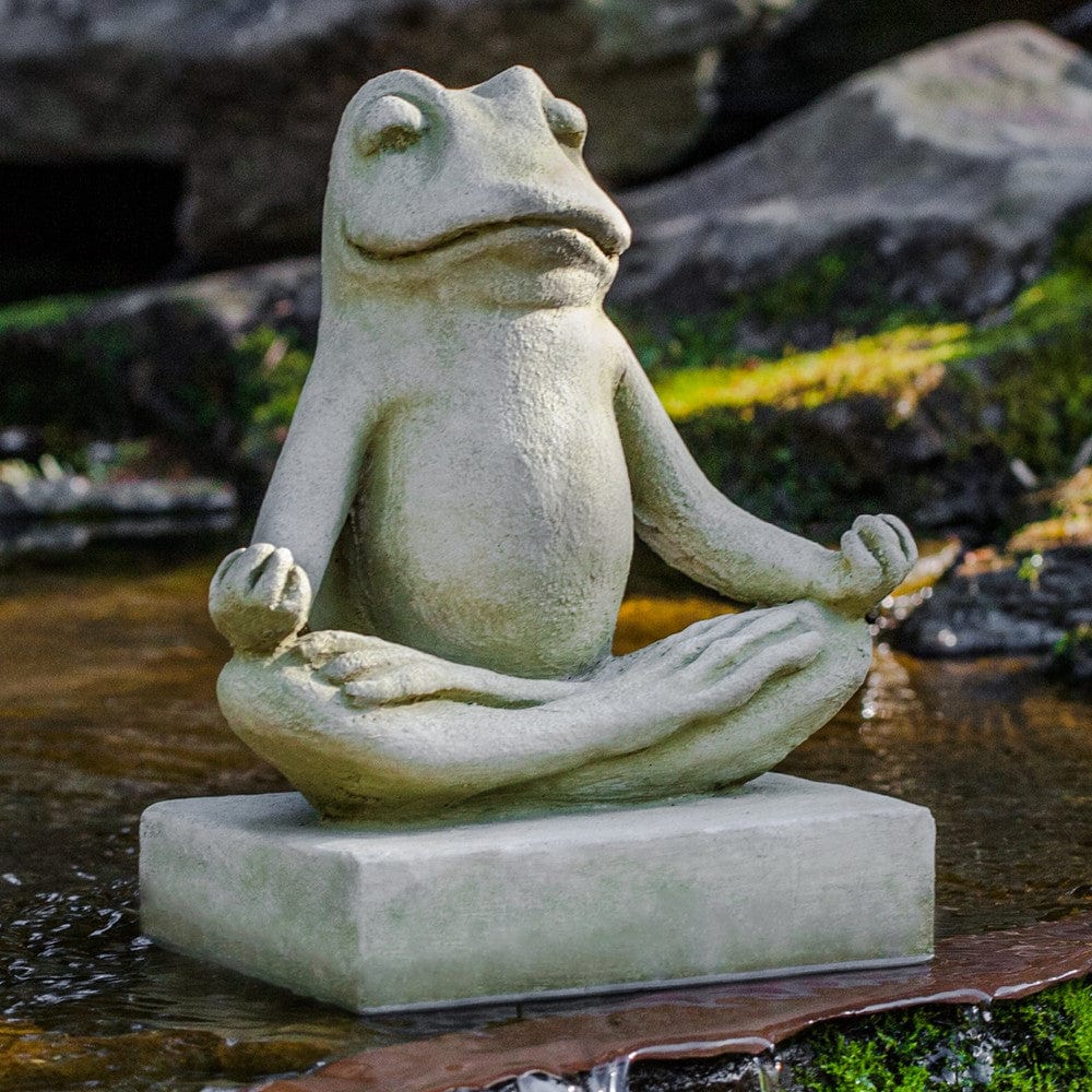 Mini Zen Frog Cast Stone Garden Statue - Outdoorartpross