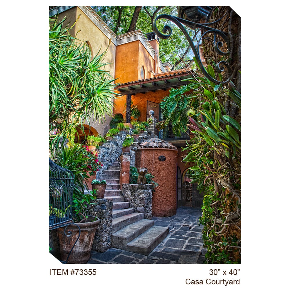 Casa Courtyard Outdoor Canvas Art - Outdoorartpross