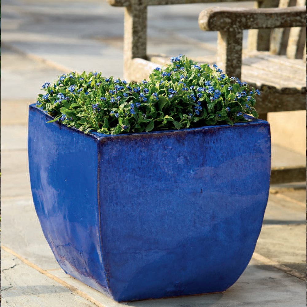 Obsit Square Planter in Riviera Blue Finish - Outdoorartpross