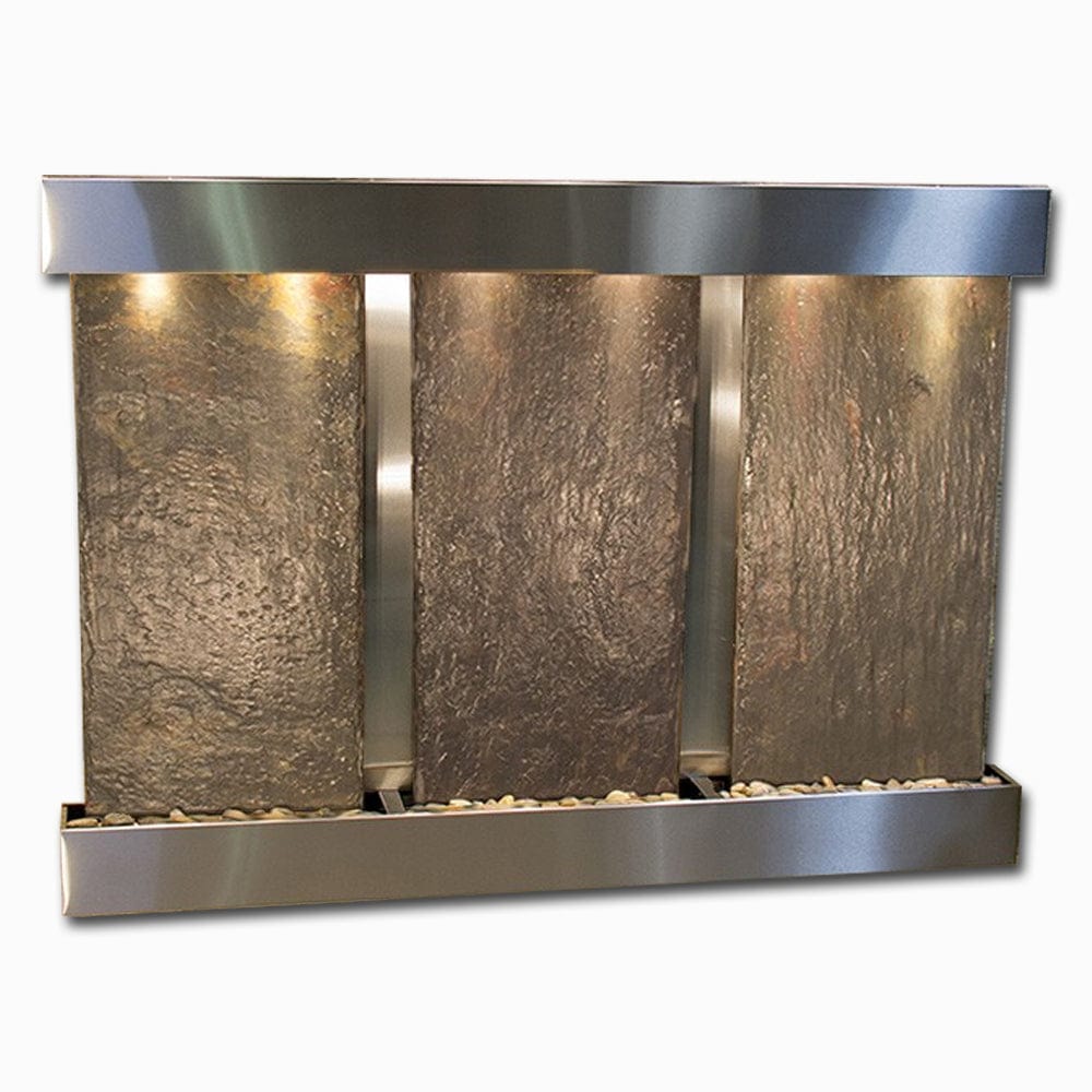 Olympus Falls - Multi-Color Slate - Stainless Steel - Squared - White - Outdoorartpross