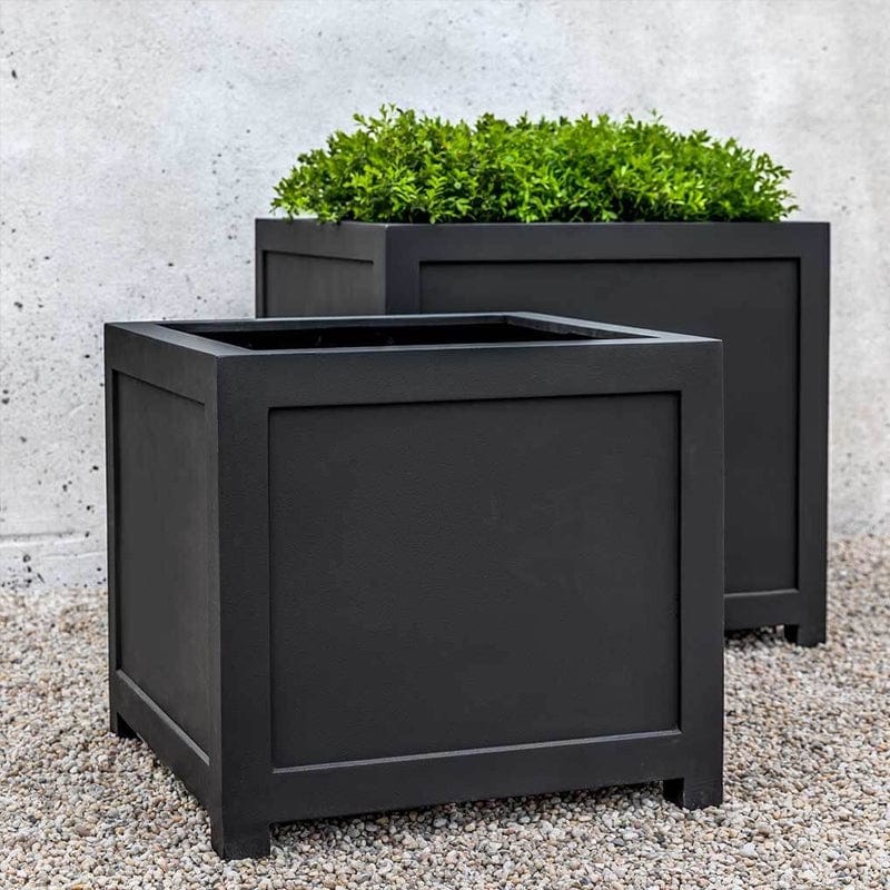 Oxford Square Planter in Onyx Black Lite - Outdoorartpross