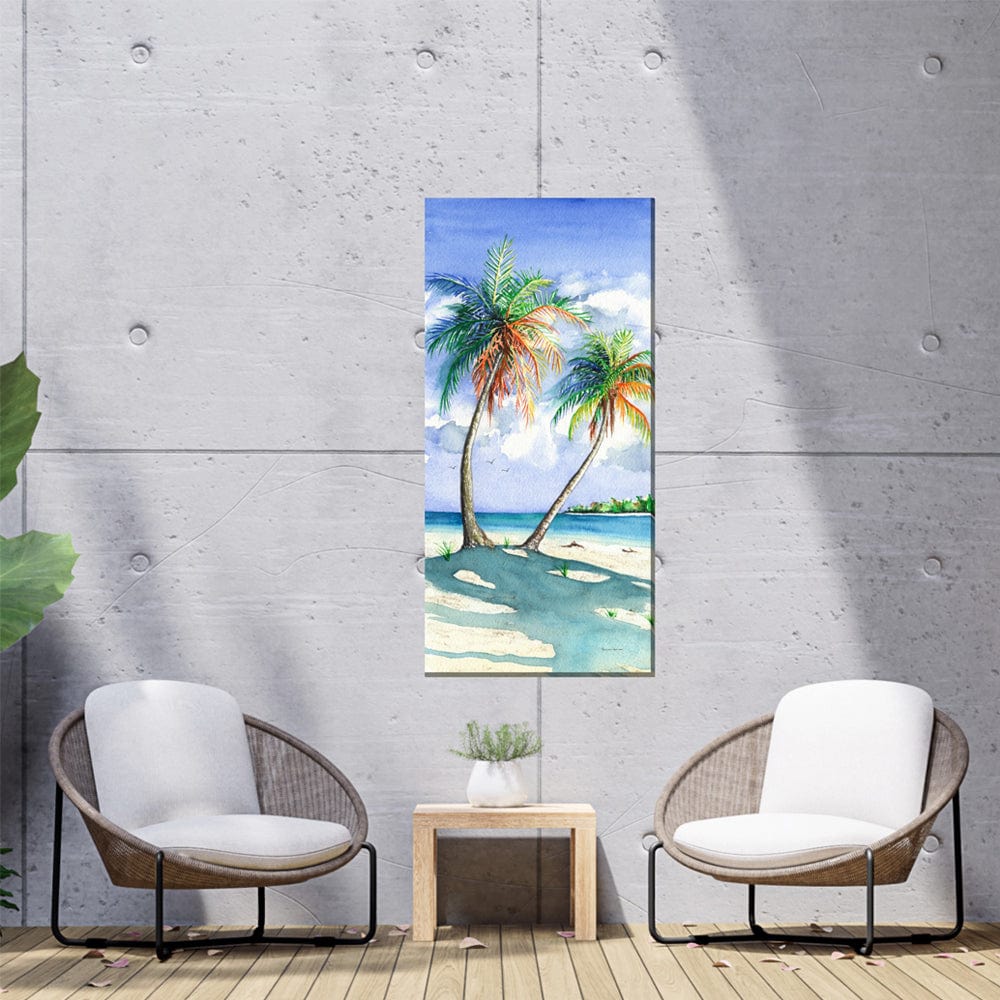 Palm Shadows Outdoor Canvas Art - Outdoorartpross