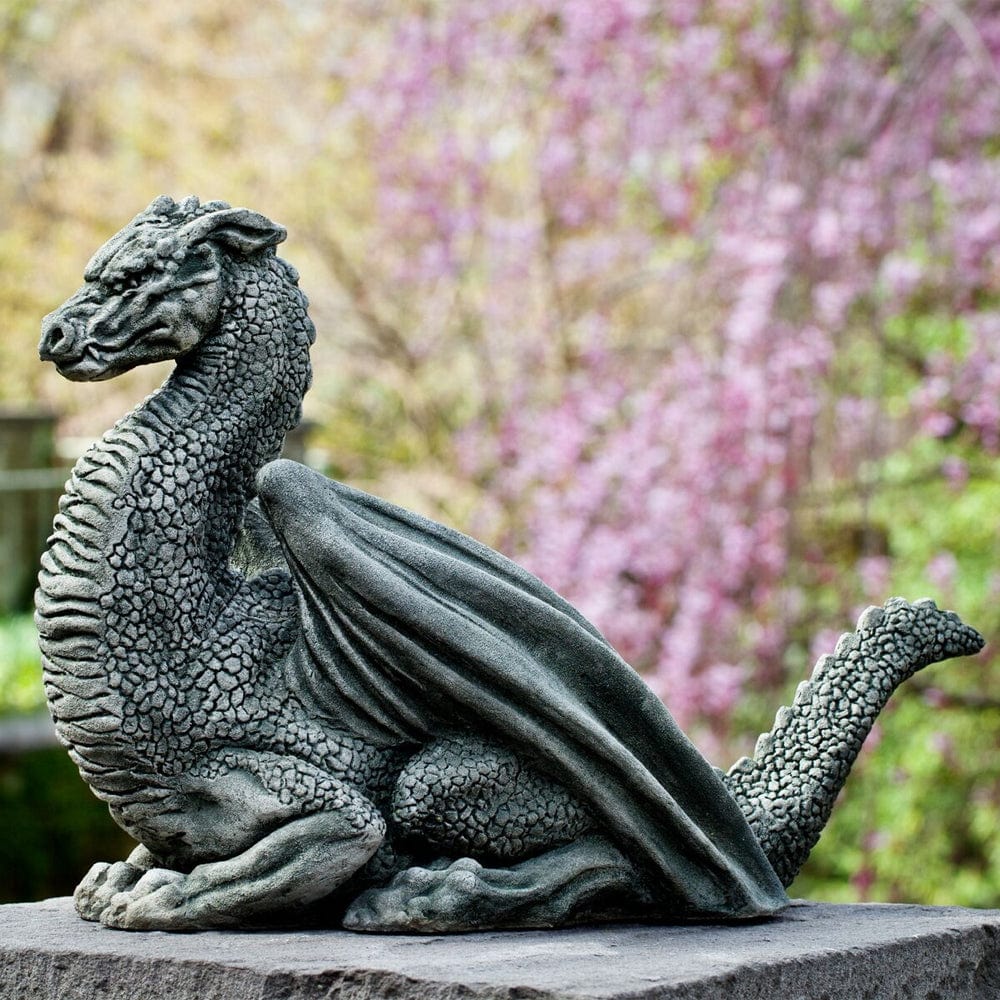 Pelath Dragon Cast Stone Statue - Outdoorartpross