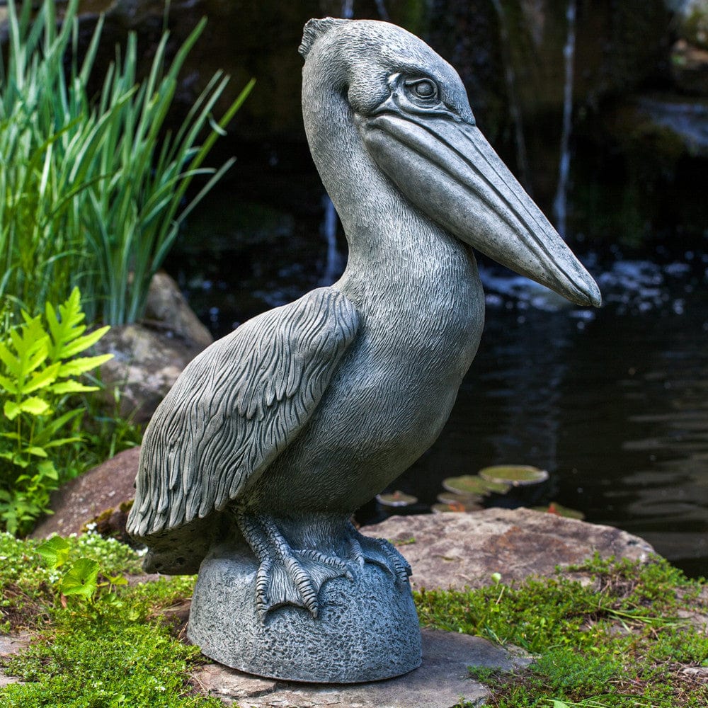 Pelican Cast Stone Garden Statue - Outdoorartpross