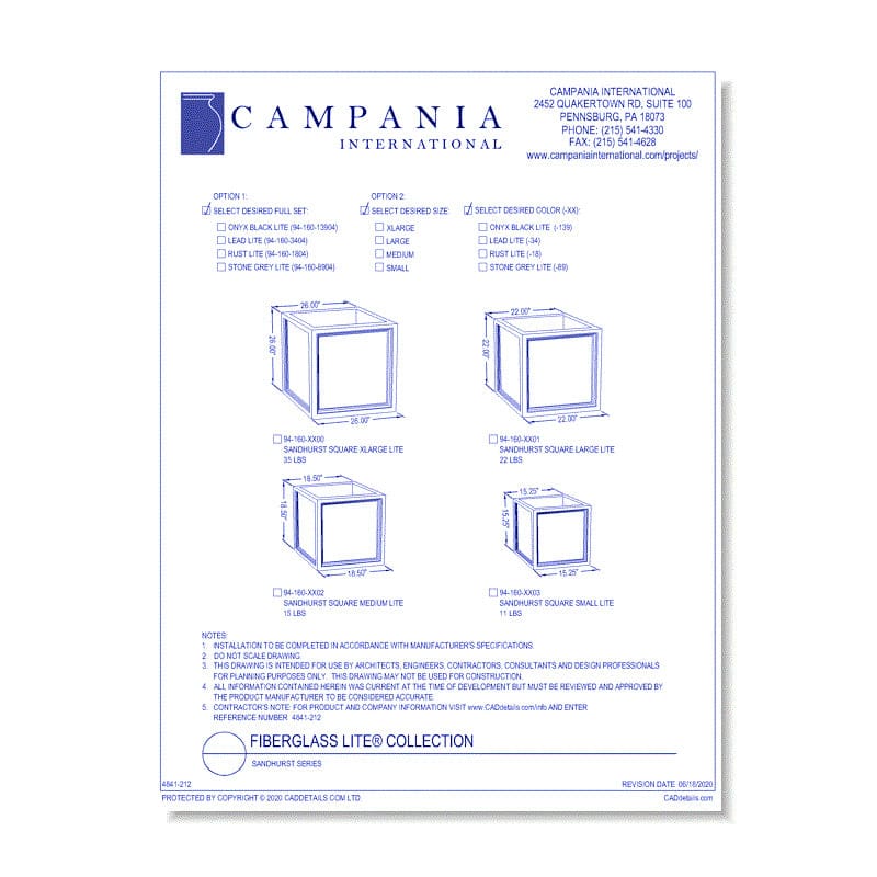 Sandhurst Cube Planter Lite® Specs - Outdoorartpross