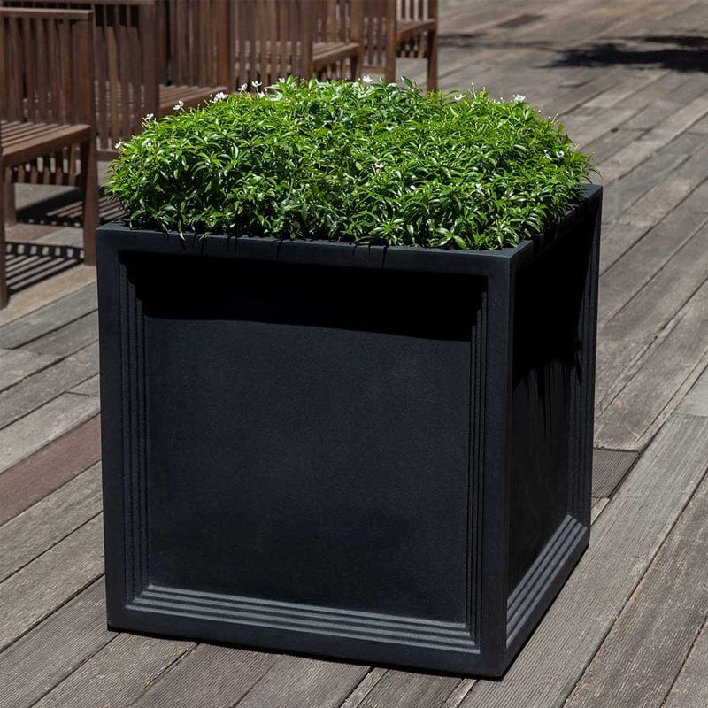 Sandhurst Cube Planter Lite® in Onyx Black Lite - Outdoorartpross