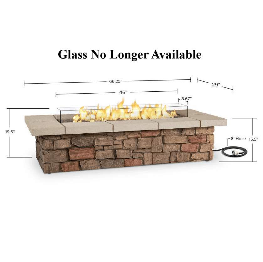 Sedona 66” Rectangle Propane Fire Table with NG Conversion Kit