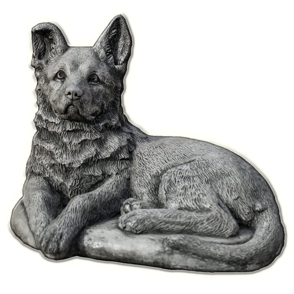 Shepherd Pup Cast Stone Garden Statue - Outdoorartpross