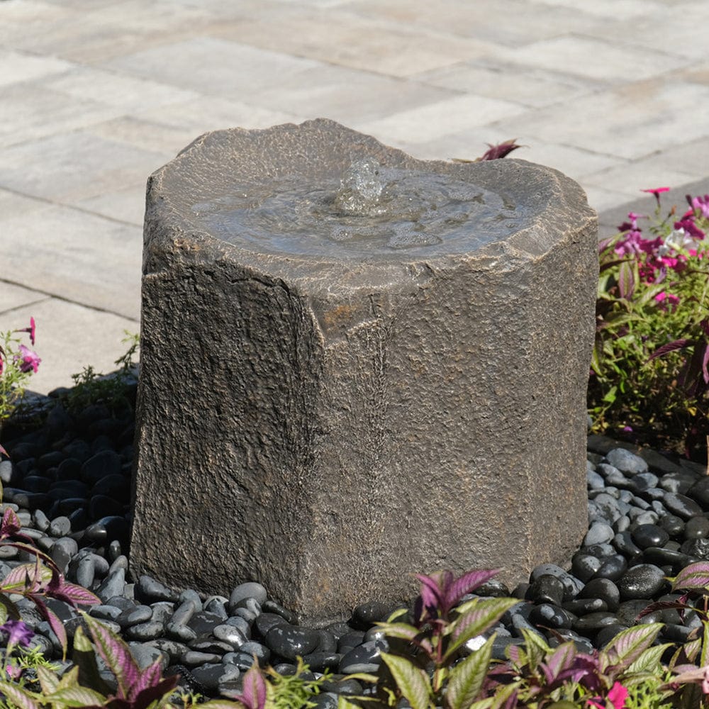 Small Caldera Single Stone Garden Fountain - Outdoorartpross