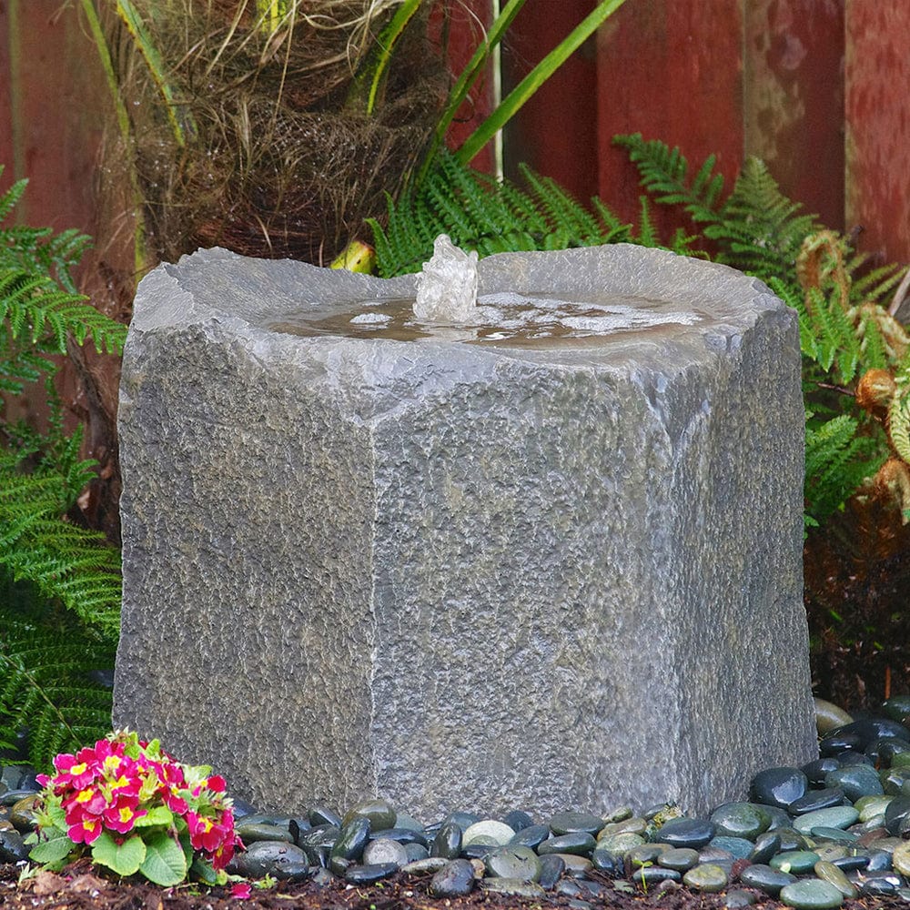Small Caldera Single Stone Garden Fountain - Outdoorartpross