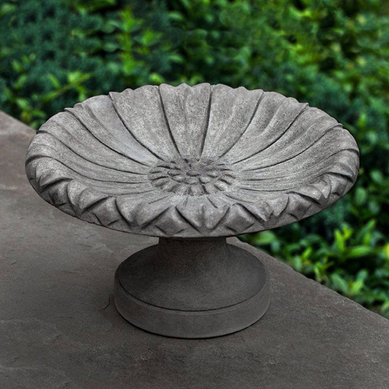 Small Lotus Cast Stone Birdbath - Outdoorartpross