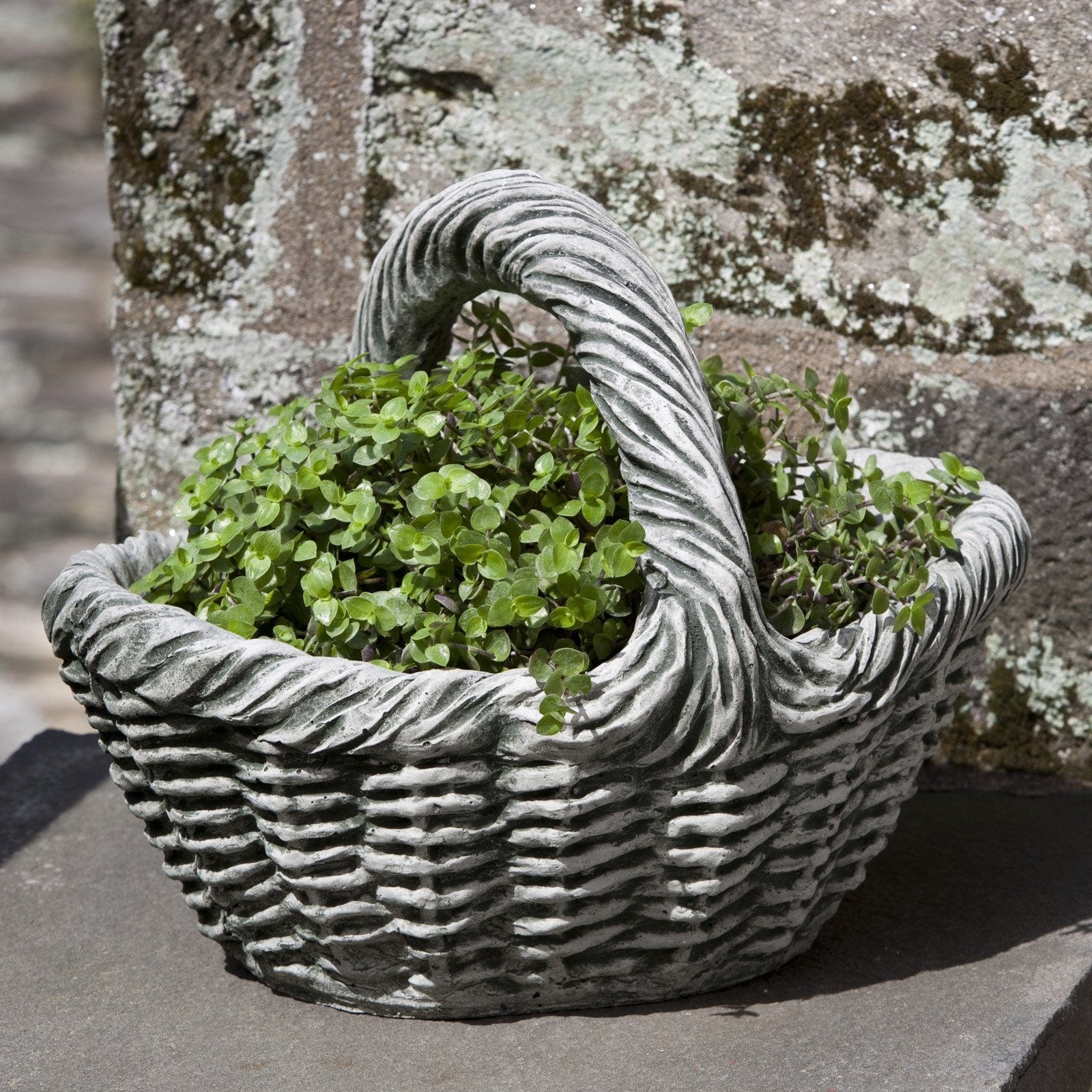 Small Basket with Handle Garden Planter - Outdoorartpross