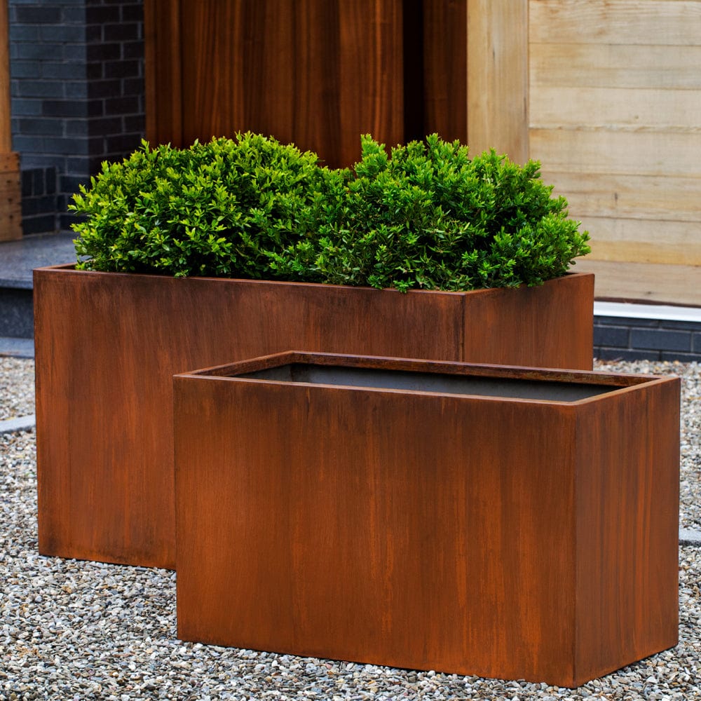 Steel Box Planter Set of 2 - Outdoorartpross