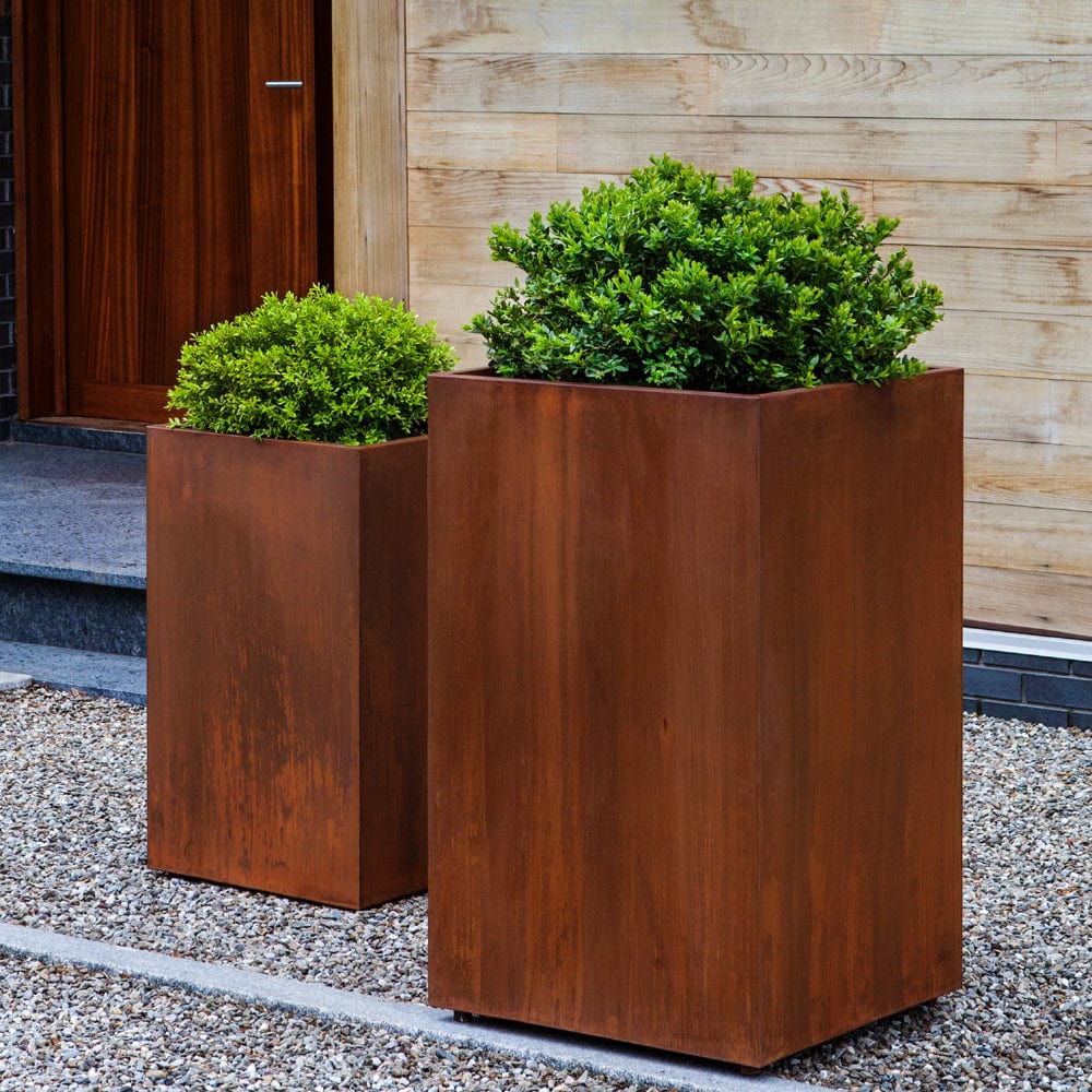 Steel Tall Cube Planter Set of 2 | Lightweight Steel Collection