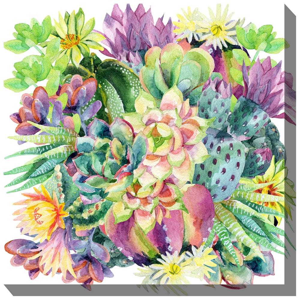 Succulent Blooms Outdoor Canvas Art - Outdoorartpross