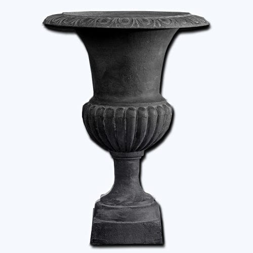 Tall Wickford Iron Urn Planter in Lead - Outdoorartpross