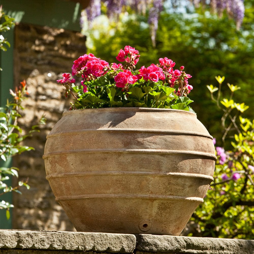 Thea Planter in Antico Terra Cotta - Outdoorartpross