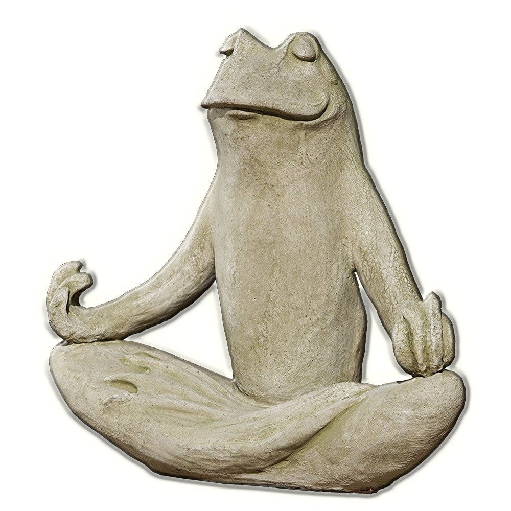 Totally Zen Frog Cast Stone Garden Statue - Outdoorartpross