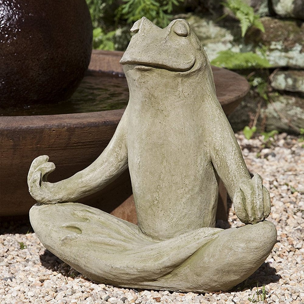 Totally Zen Frog Cast Stone Garden Statue - Outdoorartpross