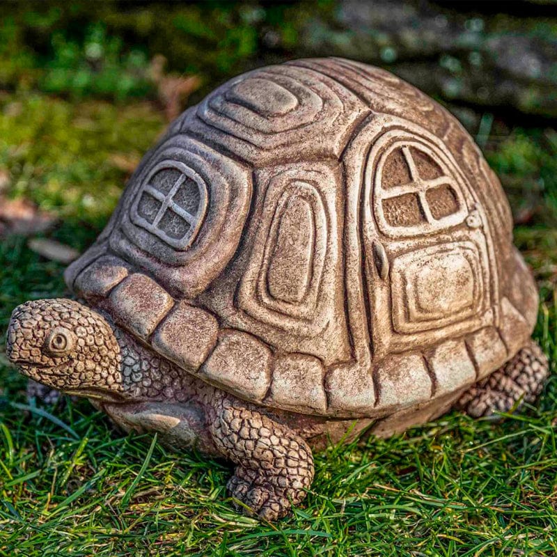 Travelling Turtle Cast Stone Garden Statue - Outdoorartpross