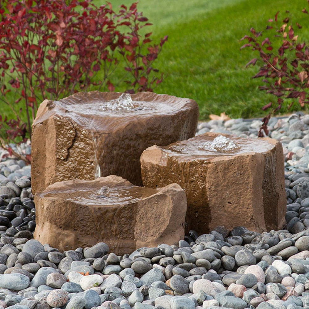 Triple Falls Garden Stone Fountain - Outdoorartpross