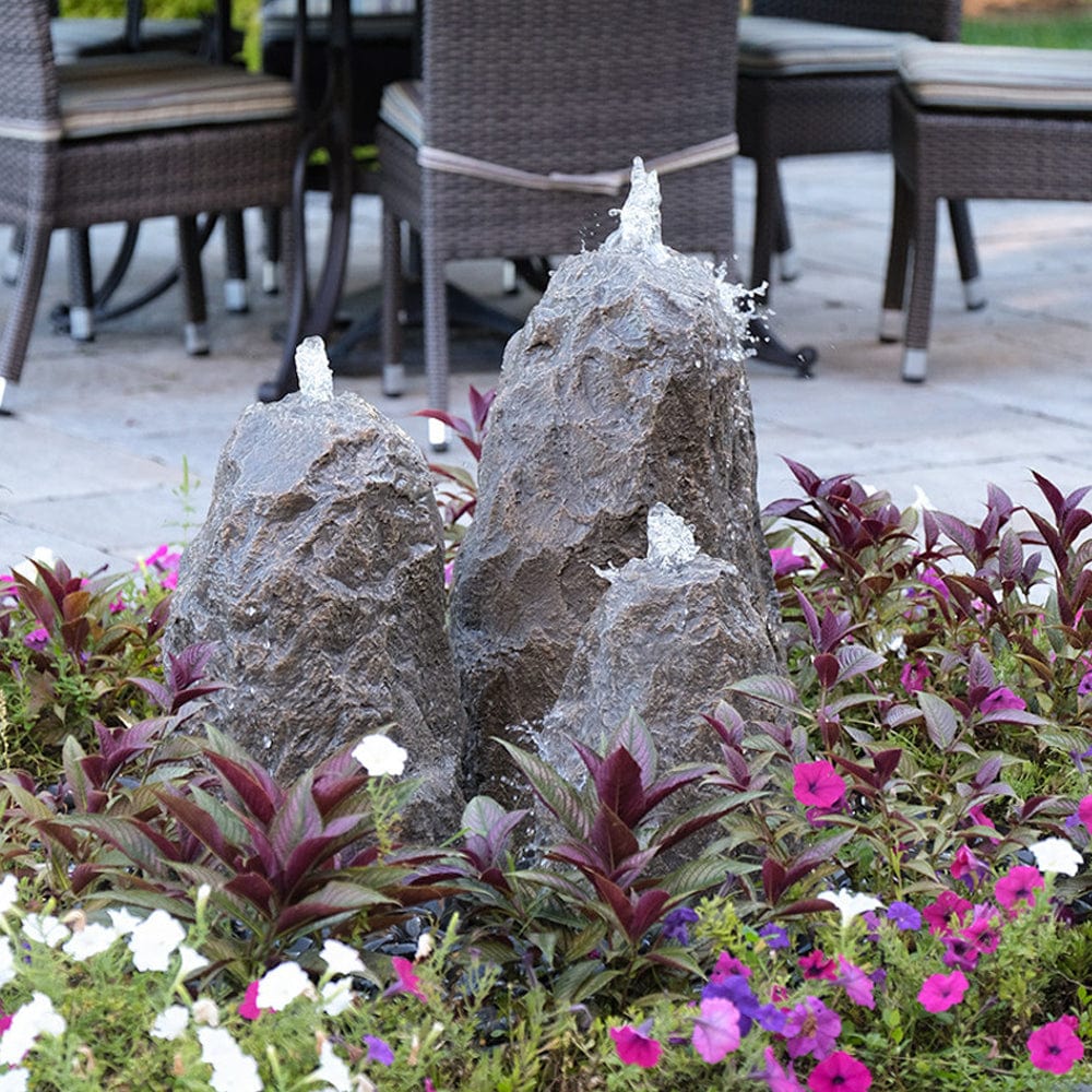 Triple Matterhorn Outdoor Fountain Rock - Outdoorartpross