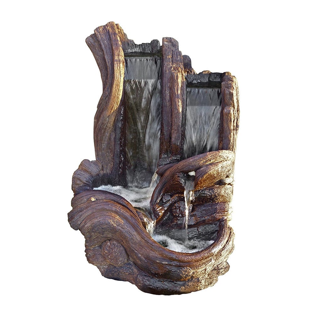 Twin Falls Log Garden Water Fountain - Outdoorartpross