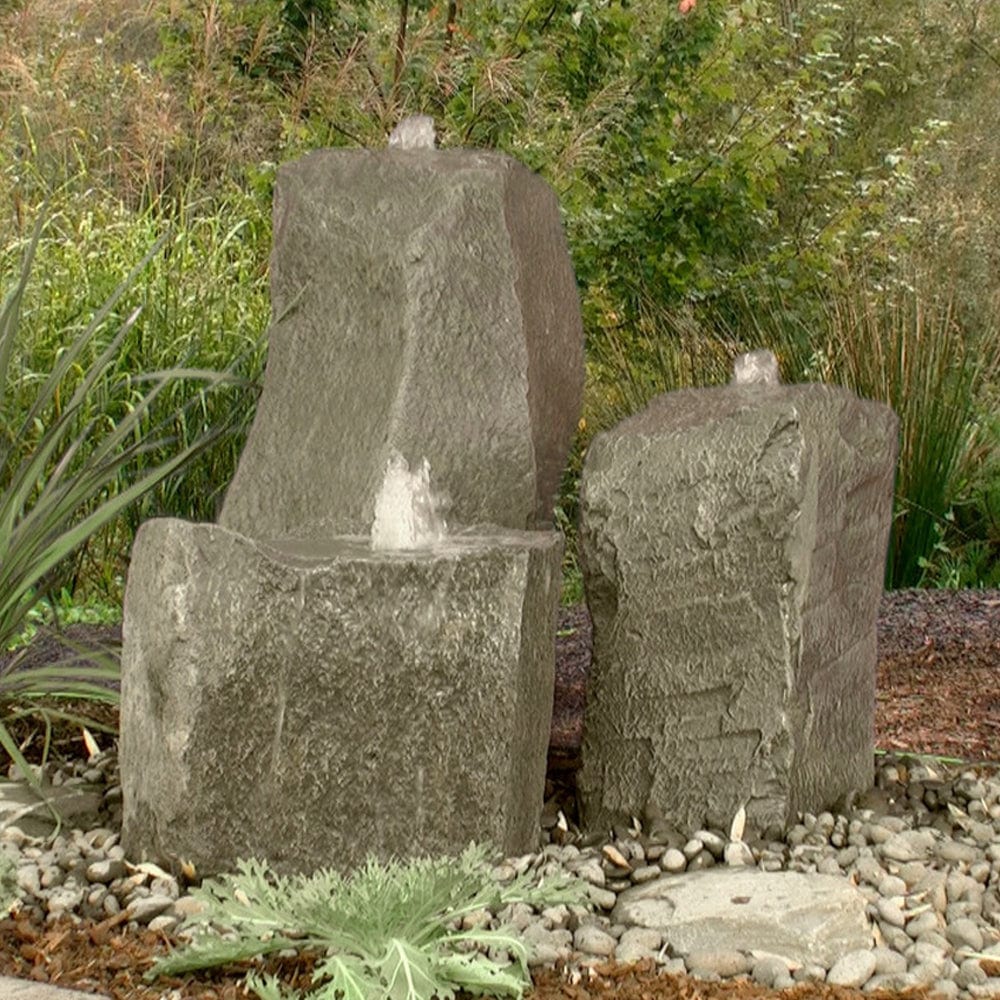 Twisting Cascade Triple Stone Outdoor Fountain - Outdoorartpross